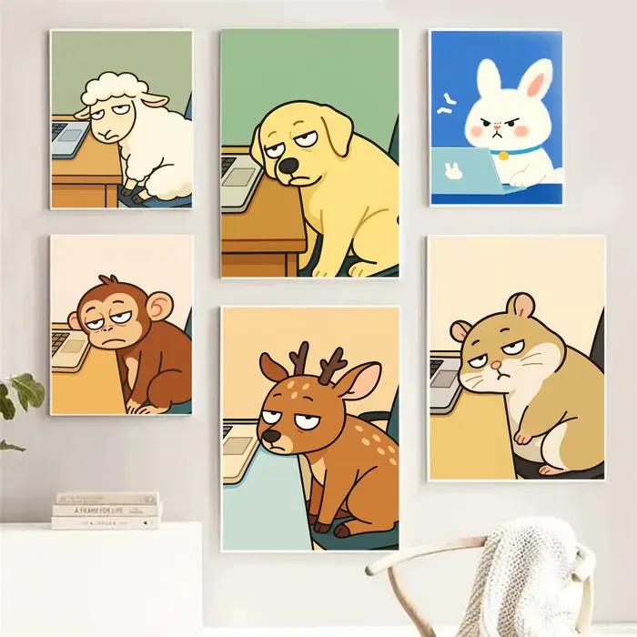 Tableau Mural Décoratif sur Toile : Animaux au Travail