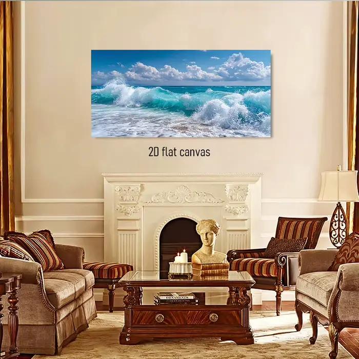 Cette peinture de décoration sur toile haute définition avec vue sur la mer