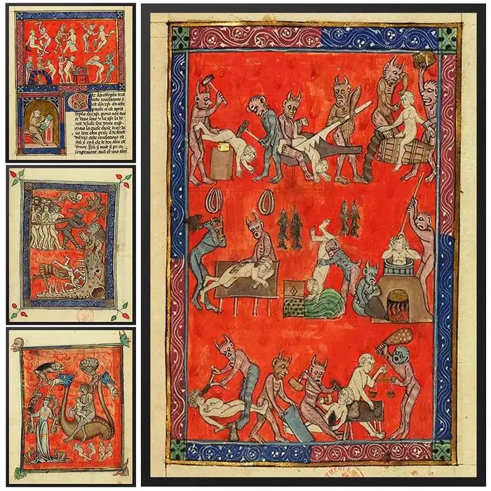 Affiches de manuscrits célèbres Vintage monstre diable enfer