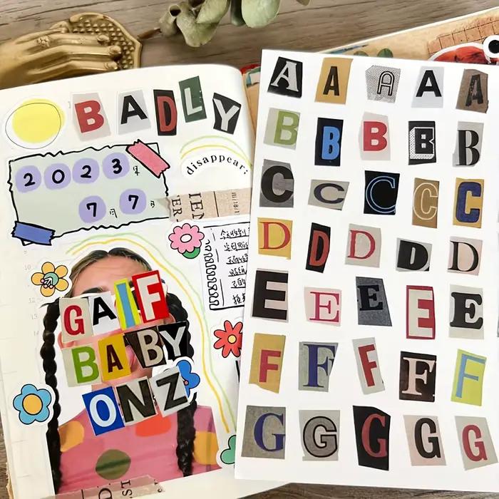 Autocollants de lettres de l'alphabet vintage