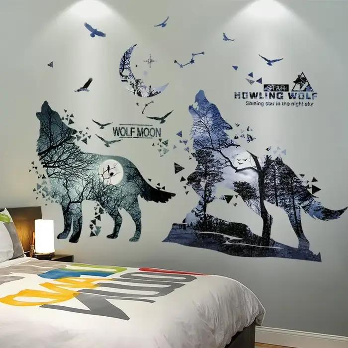 Autocollants muraux Horrific Wolf Forest