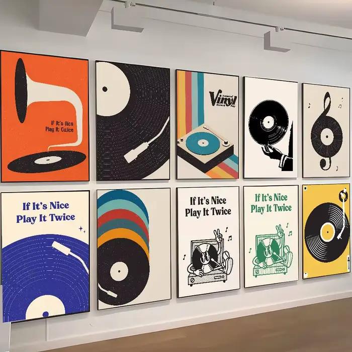 Affiche de disque vinyle de musique rétro