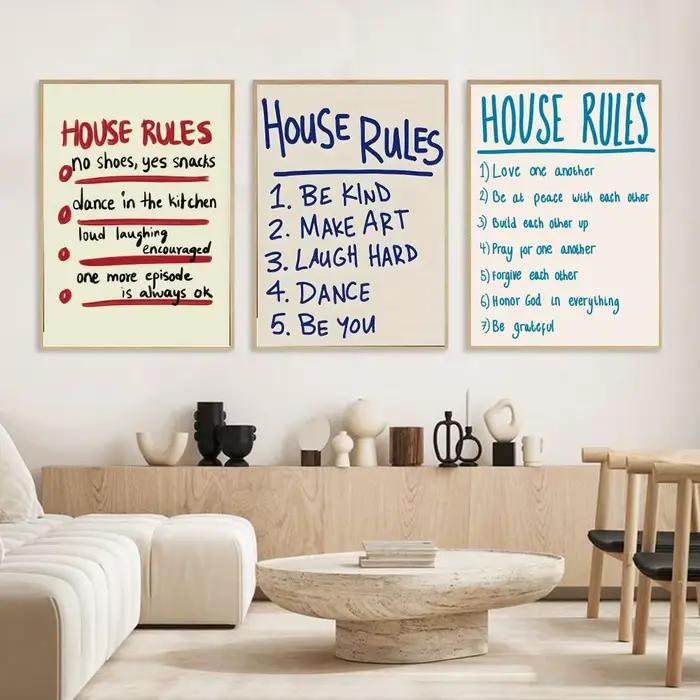 Affiche de règles de maison