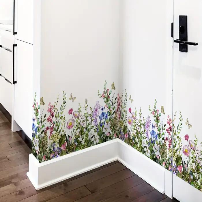 2 feuilles d'autocollants muraux – Designs floraux et botaniques pour un ambiance intérieure sans effort pour chambre à