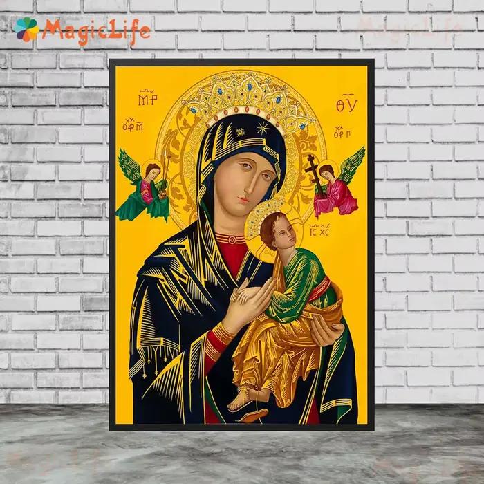 La mère de dieu vierge marie enfant Religion photos murales pour salon Vintage affiche mur Art toile peinture sans cadre