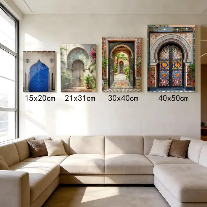 Peinture murale HD d'art arabe marocain