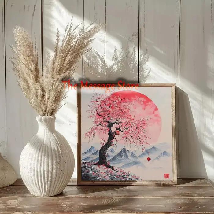 Affiche carrée rétro samouraï japonais