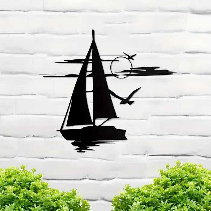 Autocollant mural artistique en forme de bateau flottant, adapté à la décoration des salons, des chambres à coucher et des salles à manger avec murs artistiques