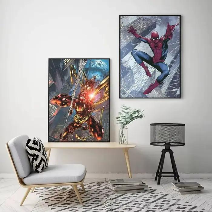 Affiches de super-héros S-Spider Cartoon M-Man Manga