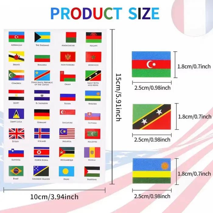 Autocollants drapeau du monde de 192 pays