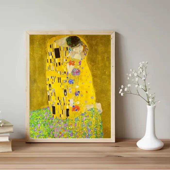 Artiste Gustav Klimt Collection classique le baiser fleurs abstraites paysage toile impression affiche mur Art salon décor à la maison