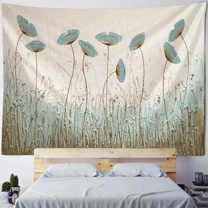 Salon chambre décoration murale Vintage peinture à l'huile tapisserie plante fleur tenture