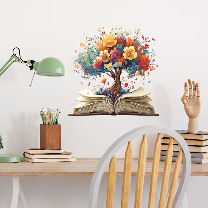 Les autocollants muraux fleurs et arbres du livre conviennent à la décoration murale dans le bureau. Ces