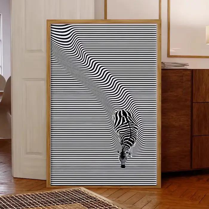 Affiche de zèbre rayé noir et blanc