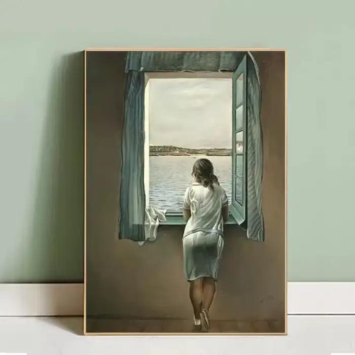 Affiches et impressions sur toile de la femme à la fenêtre de Salvador Dali