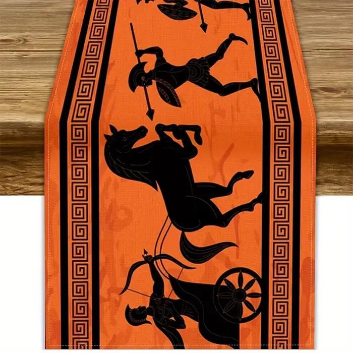 1 chemin de table sur le thème de la mythologie grecque - Impression 2D sur lin