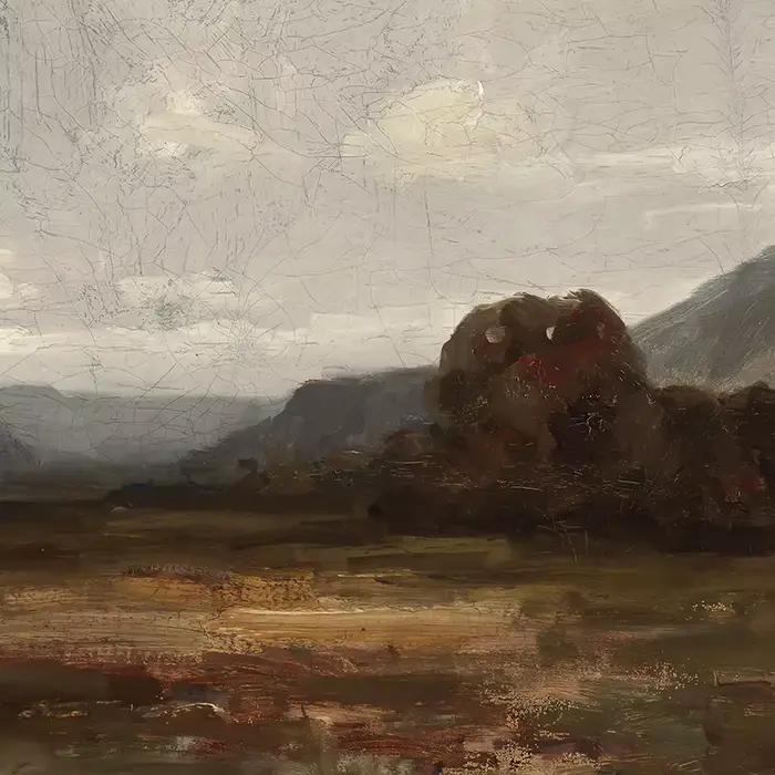 Toile de peinture à l'huile de paysage de ferme Vintage d'automne