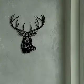 Art mural en métal de cerf élégant - Design abstrait d'Halloween et de Noël