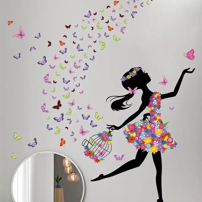 Autocollants Muraux Papillon pour Chambre d'Enfant Fille