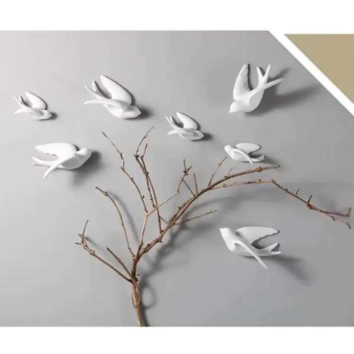 Hirondelles en céramique moineau 3D simples oiseaux