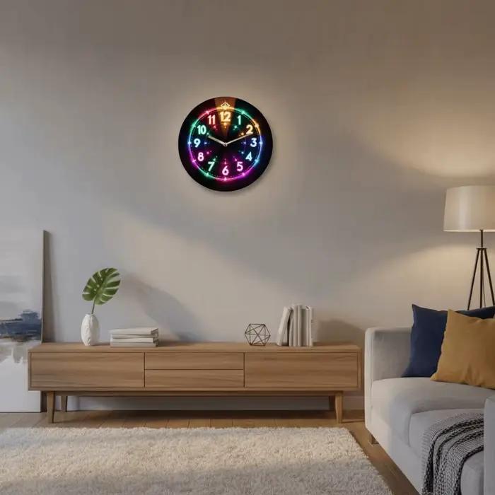 Horloge murale plate 2D créative