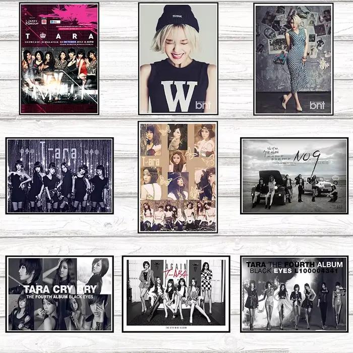 Kpop vente chaude coréen personnalisé t-ara imprimé affiche salon mur art