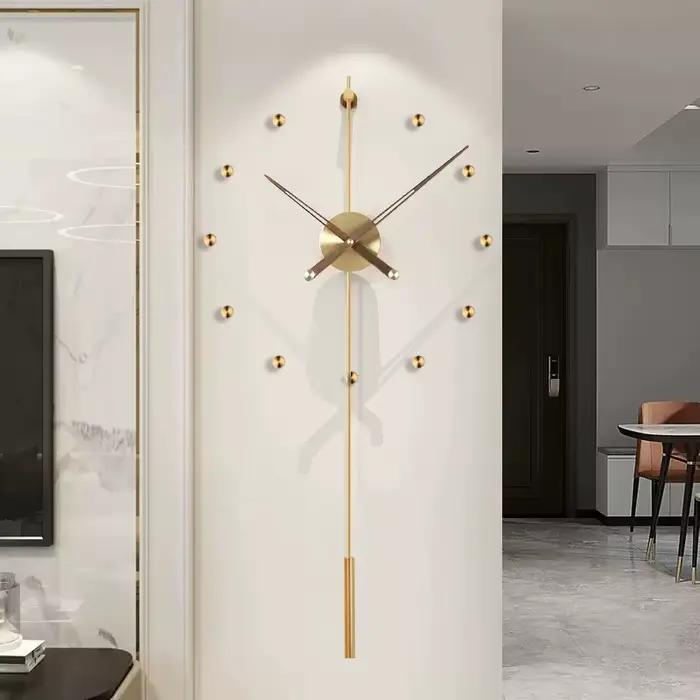 Espagne grande horloge murale Design moderne métal luxe montres murales horloges bricolage décor à la maison silencieux salon Orologi Da Parete cadeau