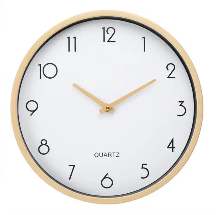 Horloge murale blanche silencieuse en bois