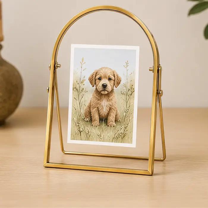 Cadre photo flottant à double vitrage avec fleurs pressées décoratives pour les amateurs de bricolage
