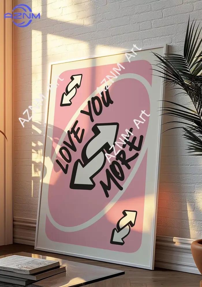 Décoration murale rétro « Love You More » – Art Y2K rose pour accent de chambre, décoration murale de dortoir ou pièce décorative romantique pour la maison