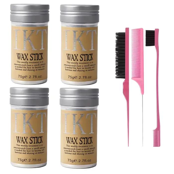 Bâton de cire pour cheveux pour enfants et femmes, avec brosses à dos lissé, pommade en Gel pour petites filles, accessoires de coiffure pour perruque