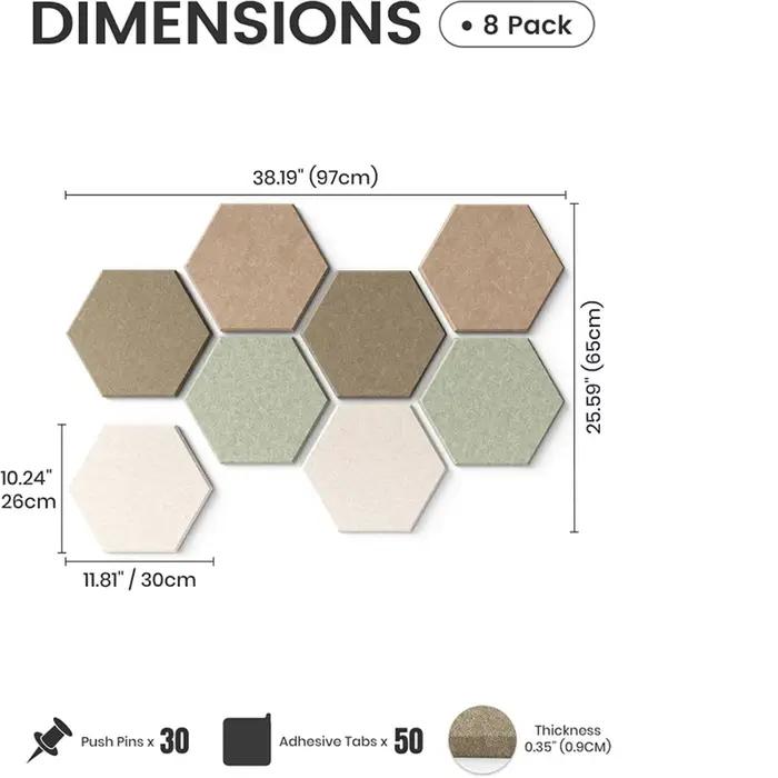 Tableau hexagonal en liège de 12 pouces