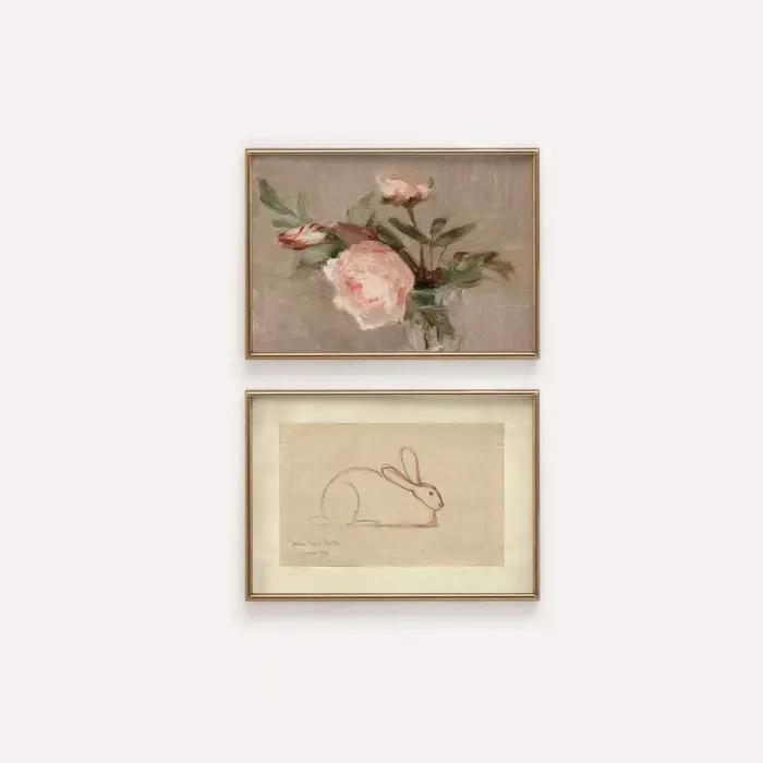 Affiches d'art rétro rose pour pépinière, décor de chambre de filles d'inspiration Vintage, peinture imprimée sur toile, décoration cadeau, décor mural pour pépinière