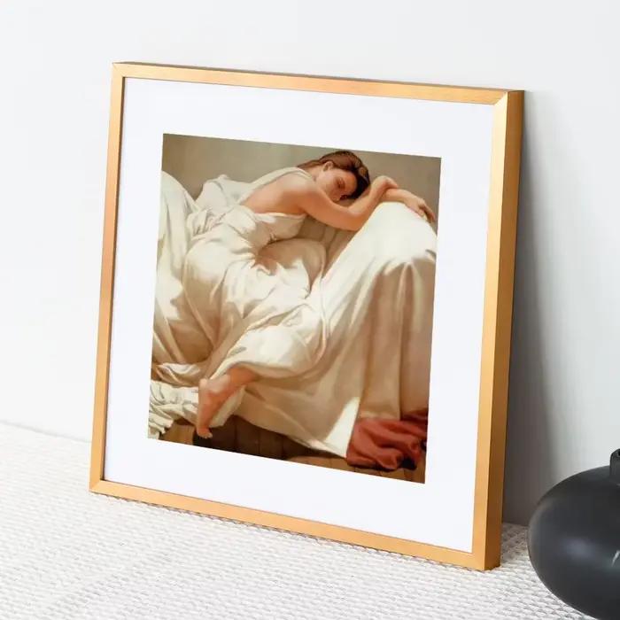 Cadre photo carré en aluminium pour mur