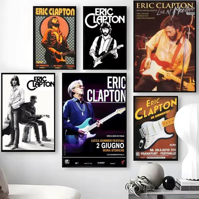 Affiche Singer E-Eric C-Clapton, autocollants muraux imperméables, décor mural amovible pour salon et chambre à coucher