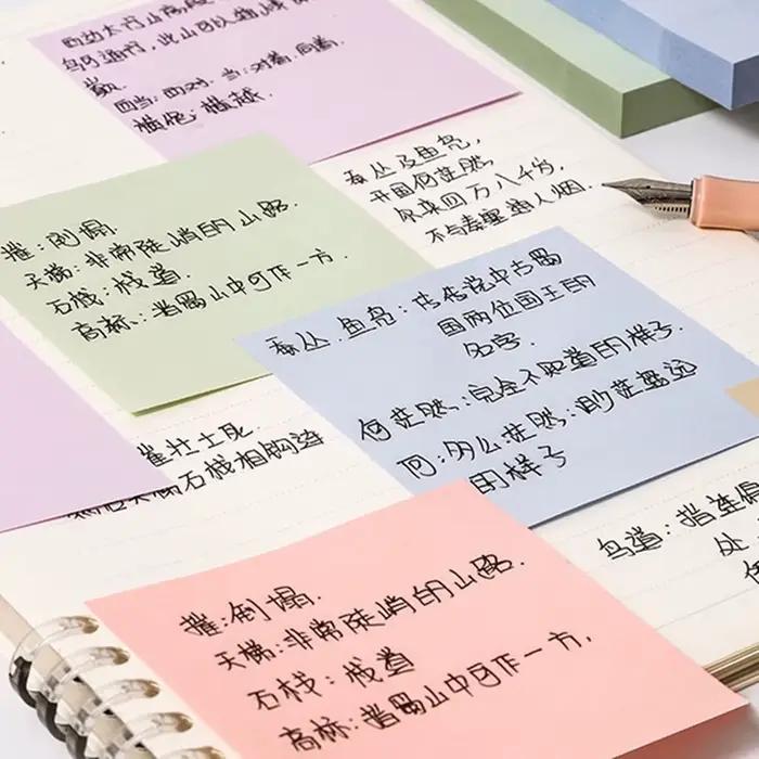 100 feuilles couleur posté mémo bloc-Notes autocollants Posits papeterie papier