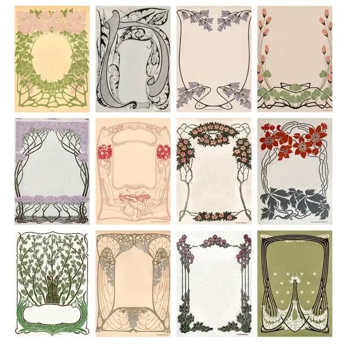 Vintage Art Nouveau minimaliste mur Art impression peinture abstraite toile affiche imprime maison chambre salon décoration cadeau