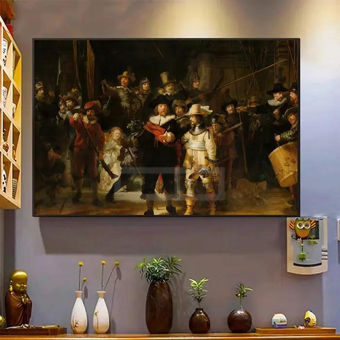 Affiche de peinture sur toile du célèbre peintre baroque néerlandais Rembrandt nous-mêmes
