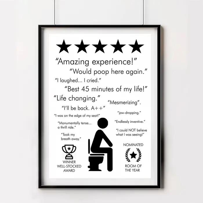 Affiche imprimée avec citation de salle de bain