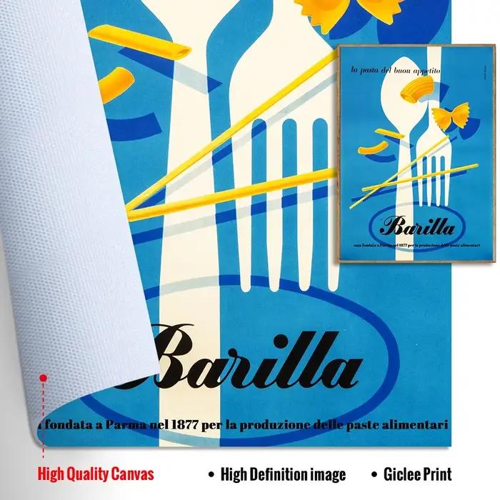 Affiches publicitaires Vintage de nourriture et de boisson, pâtes italiennes, peinture sur toile d'art mural, images imprimées de cuisine, décoration de salon et de maison