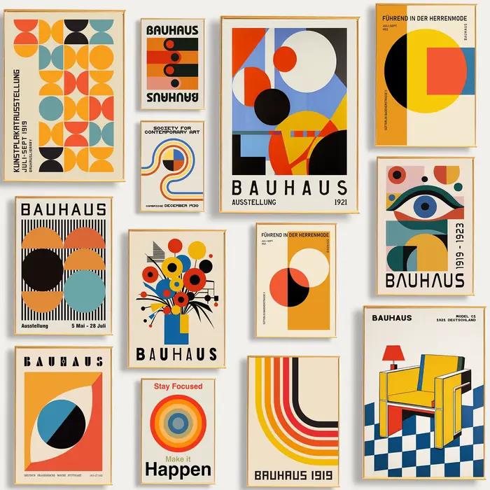 Bauhaus – affiche de lignes géométriques simples