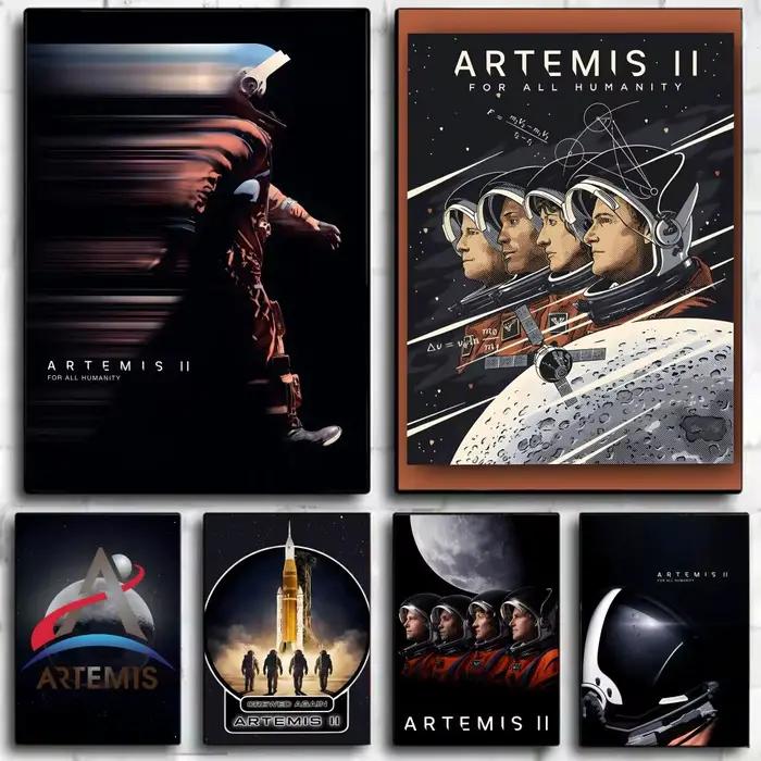 Affiche d'exploration aérospatiale A-Artemis II