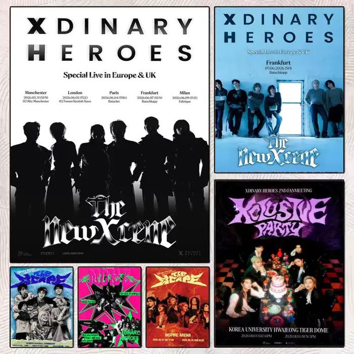 Peinture calligraphique de la groupe Kpop X-Xdinary Heroes, impression d'art mural esthétique moderne, décoration tendance pour chambre à coucher, cadeau pour la maison