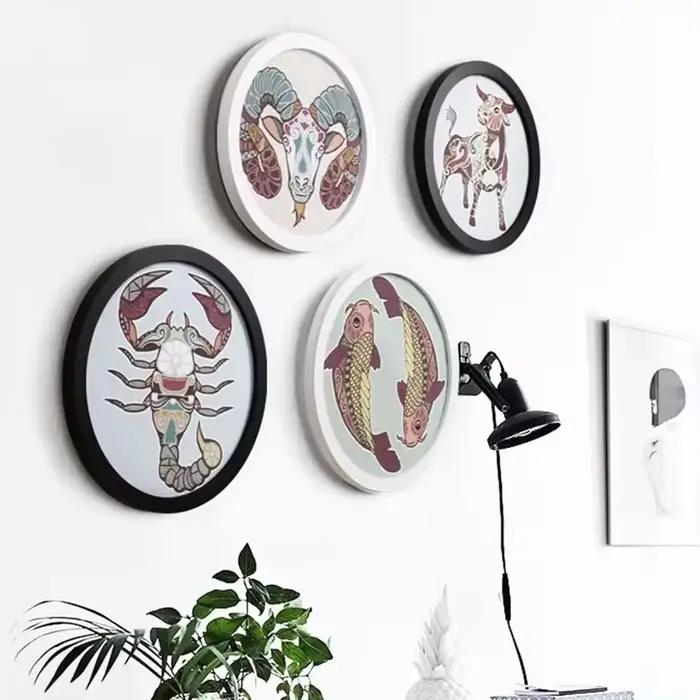 Cadres photo ronds en bois créatifs pour cadeaux