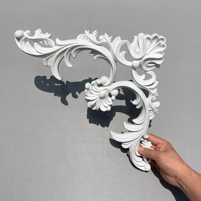 Décoration murale en PU, panneau décoratif floral ajouré, moulure murale d'angle, bande de bordure décorative