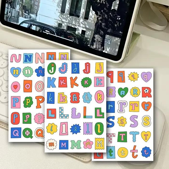 Étiquette autocollante avec symboles de l'alphabet