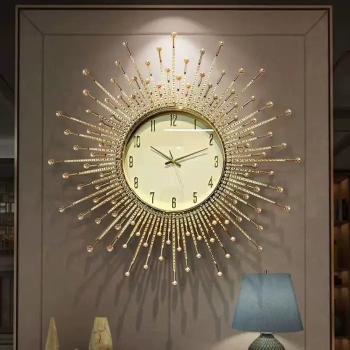 Horloge Murale de Luxe Nordique, Décoration Créative pour Salon, Horloge Murale Artistique, Mouvement Intégré, Décoration Intérieure, Reloj De Pared, Articles de Décoration Tendance