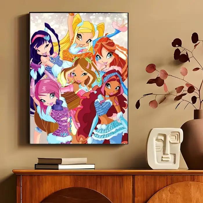 Affiches Anime W-Winxs, impression HD, décoration murale Vintage, pour la maison, la salle d'étude, 1 pièce