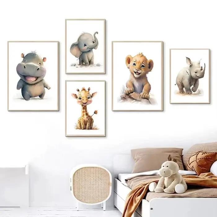Affiche d'animaux de la Jungle de dessin animé