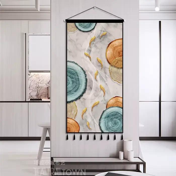 Tapisserie de Décoration Murale Suspendue en Tissu de Fond Chinois